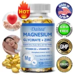 Daitea Magnesium and Zinc Capsules - Magnesium Glycinate Supplement to Support Muscle