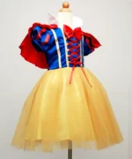 Snow White Princess Dress Up Kids Girls Halloween Costume With Cape - Image 3