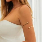 Luxury Gold Color Droplet Arm Bangles - Stainless Steel Adjustable Bracelet Jewelry for Women