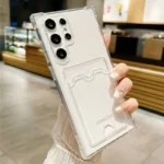 Luxury Soft Transparent Card Holder Bag Phone Case For Samsung Galaxy