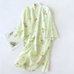 Japanese-style kimono pajamas summer new 100% cotton gauze pajamas nightgown - Image 3