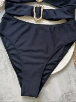 3 Colors Sexy Metal Rings Cut Out Women Swimwear One Piece Swimsuit - Image 6