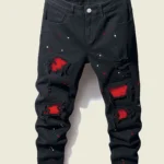 Men's Splash-Ink Patchwork Jeans