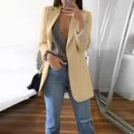Elegant jacket Women's Suit Single office Casualsuit collar pocket simple coat top - Image 4