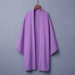 Men's Casual Solid Color Open Front Kimono Shirt Japanese Style Loose Long Black - Image 5