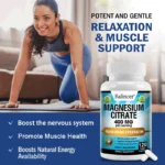 Magnesium Citrate Supplement - Supports Heart, Muscle, Nerve, Bone Health, Promote Energy Metabolism - Image 2