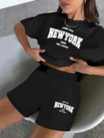 2026 Summer Women's Suit Fashion Sporty Comfortable Soft 3D Letter Pattern - Image 3