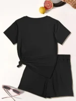2026 Summer Women's Suit Fashion Sporty Comfortable Soft 3D Letter Pattern - Image 4
