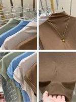 Woman Clothing Short Sleeve T-shirt Slim Fit Tops Female O-Neck Knitted - Image 6