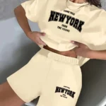 2026 Summer Women's Suit Fashion Sporty Comfortable Soft 3D Letter Pattern