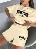 2026 Summer Women's Suit Fashion Sporty Comfortable Soft 3D Letter Pattern